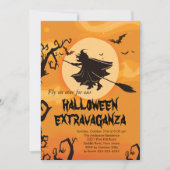 Invitations de soirée Costume Halloween Sorcière v (Devant)