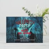Invitations de soirée costumée Zombie Halloween (Debout devant)