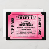 Invitations de soirée de style billets VIP sweet s (Devant / Derrière)