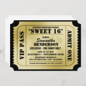 Invitations de soirée de style billets VIP sweet s (Devant / Derrière)