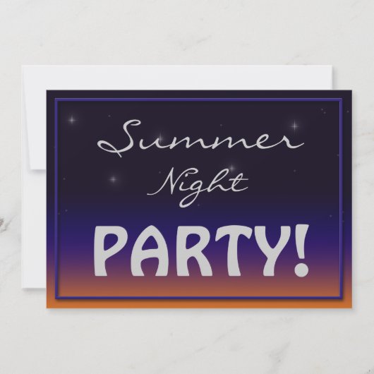 Invitations de soirée d'été (Devant)