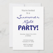 Invitations de soirée d'été (Dos)