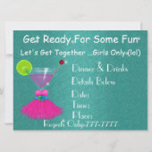Invitations de soirée entre filles avec robe et Co (Dos)