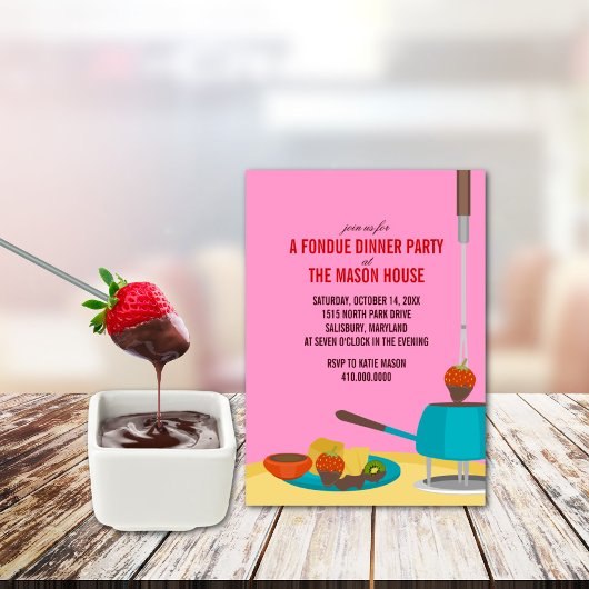 Invitations de soirée Fondue