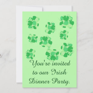 Invitations de soirée irlandaise shamrock