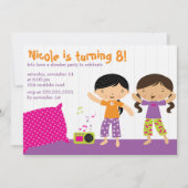 Invitations de soirée pyjamas (Devant)