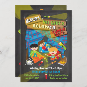 Invitations de soirée pyjamas de Sleepover de