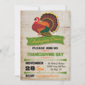 Invitations de soirée Rustique Thanksgiving (Devant)