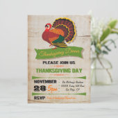 Invitations de soirée Rustique Thanksgiving (Debout devant)