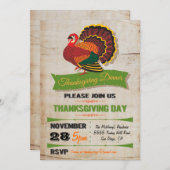 Invitations de soirée Rustique Thanksgiving (Devant / Derrière)