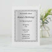 Invitations de soirée Silver Grey STRIPE STAR (Debout devant)