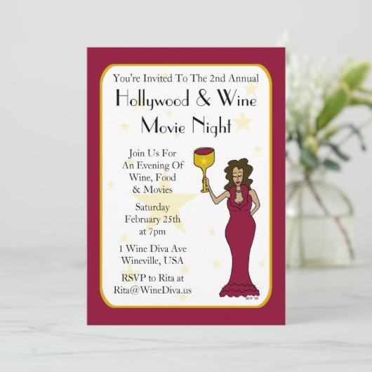 Invitations de soirée sur mesure de Wine Diva (Debout devant)
