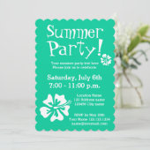 Invitations de soirée verte à la menthe avec desig (Debout devant)