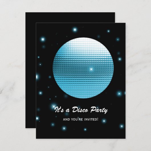 Invitations de soirées disco (Devant / Derrière)