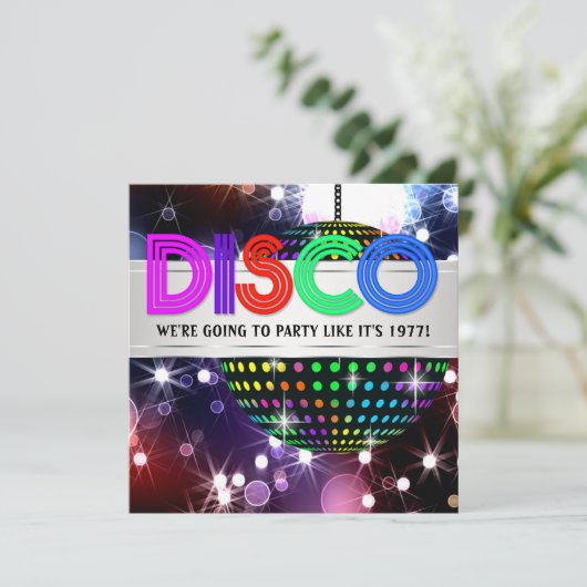 Invitations de soirées disco amusantes (Debout devant)