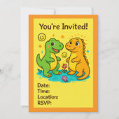 Invitations de soirées sur le thème des dinosaures (Devant)
