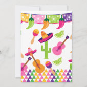 Invitations de Sombrero Saguaro à la fête de la fê (Dos)