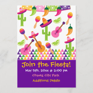 Invitations de Sombrero Saguaro à la fête de la fê