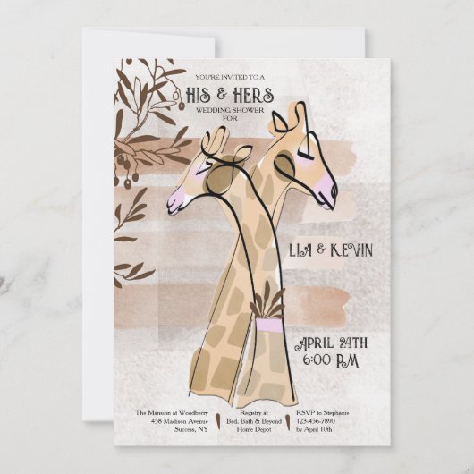 Invitations de son Wedding shower et ses (Devant)