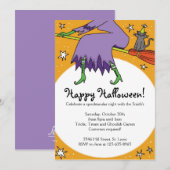 Invitations de sorcières d'Halloween (Devant / Derrière)