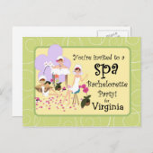 Invitations de Spas de la soirée de bachelorette p (Devant / Derrière)