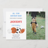 Invitations de sports d'anniversaire avec photo (Devant)