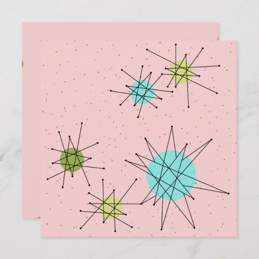 Invitations de start-ups atomiques rose (Devant / Derrière)