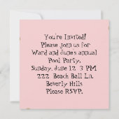 Invitations de start-ups atomiques rose (Dos)