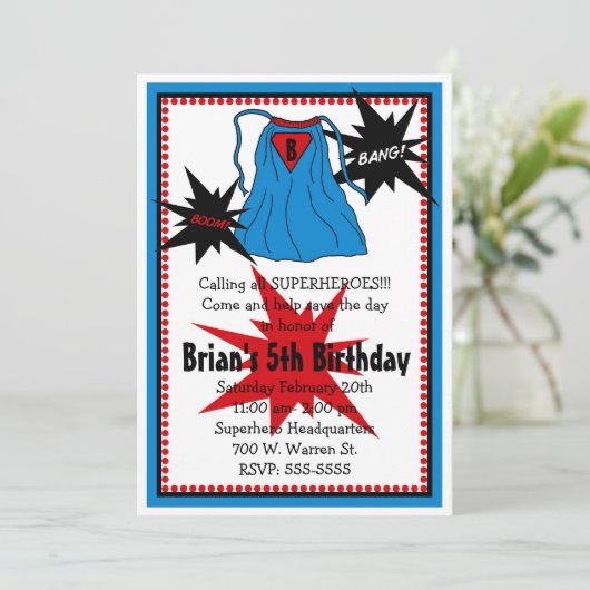 Invitations de super héros (Debout devant)