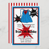 Invitations de super héros (Devant / Derrière)