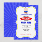 Invitations de super-héros - Anniversaire de garço (Devant / Derrière)