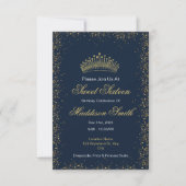 Invitations de Sweet sixteen Blue Elegant (Devant)