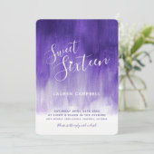 Invitations de sweet sixteen d'art moderne violet (Debout devant)