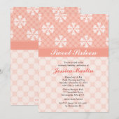 Invitations de Sweet sixteen de Snowflake rose (Devant / Derrière)