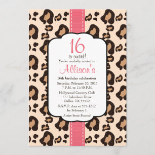 Invitations de sweet sixteen d'empreinte de