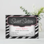 Invitations de "Sweet sixteen" d'impression unique (Debout devant)