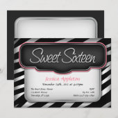 Invitations de "Sweet sixteen" d'impression unique (Devant / Derrière)