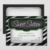 Invitations de "Sweet sixteen" d'impression unique (Devant / Derrière)