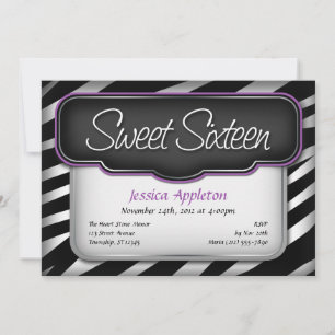 Invitations de "Sweet sixteen" d'impression unique