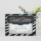 Invitations de "Sweet sixteen" d'impression unique (Debout devant)
