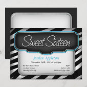 Invitations de "Sweet sixteen" d'impression unique (Devant / Derrière)