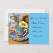 Invitations de tasse à thé florales pour le thé (Devant)