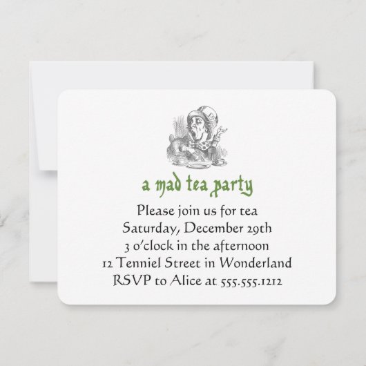 Invitations de Tea Party (Dos)