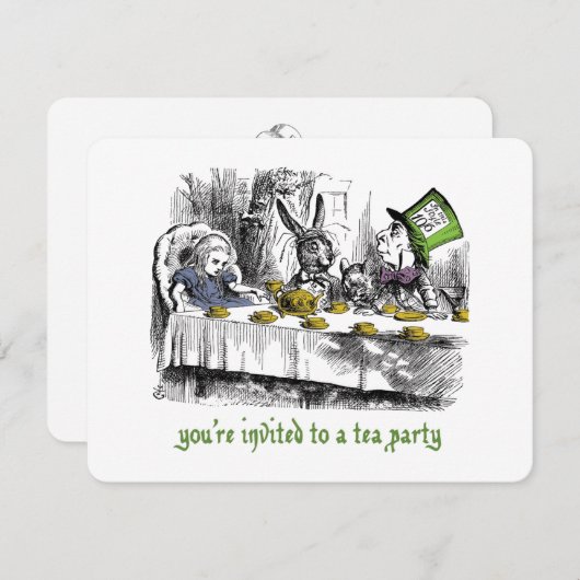 Invitations de Tea Party (Devant / Derrière)