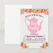 Invitations de Tea Party pour les filles (Devant / Derrière)