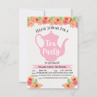 Invitations de Tea Party pour les filles