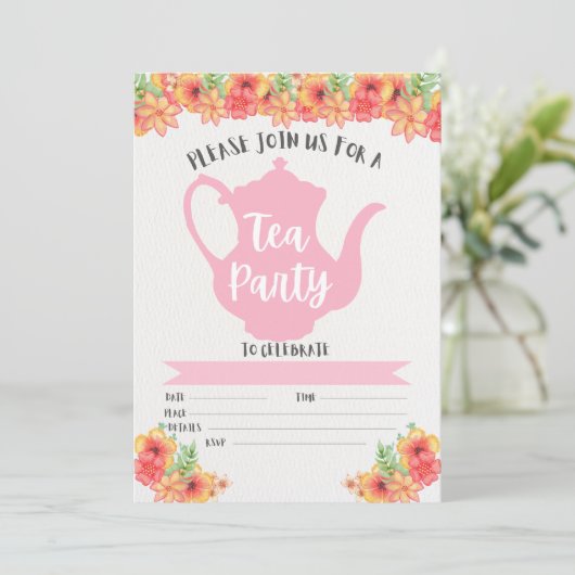 Invitations de Tea Party pour les filles (Debout devant)
