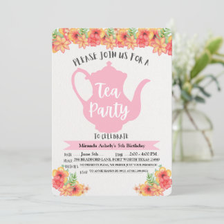 Invitations de Tea Party pour les filles