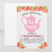 Invitations de Tea Party pour les filles (Devant / Derrière)