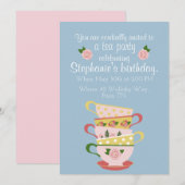Invitations de Teacup Anniversaire (Devant / Derrière)